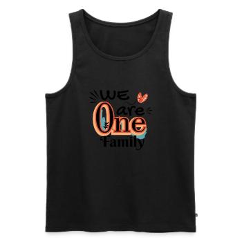 🌈 We Are One Family – Colorful Unity Tee 🌈 - Men's Premium Organic Tank Top - black - Front - AI Model Male 178 light (178cm)