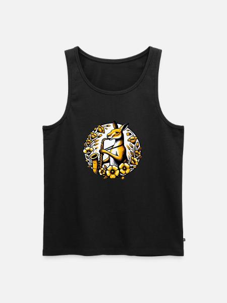 Saxophone Kangaroo - Men's Premium Organic Tank Top - black