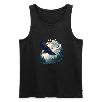 Proud American - Men's Premium Organic Tank Top - black - Front - Michal (187cm)