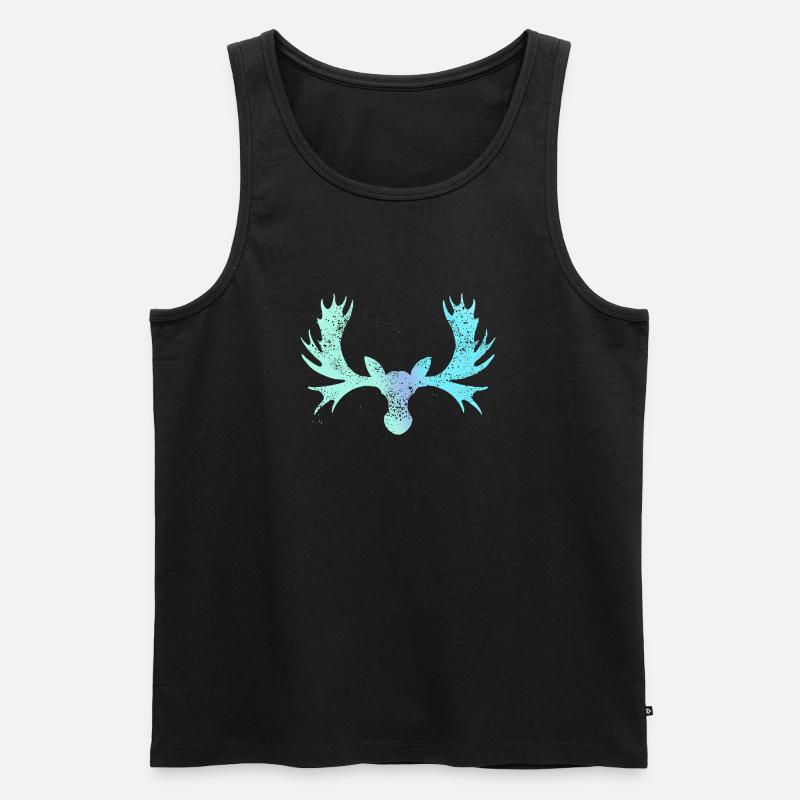 Elch - Männer Premium Bio Tank Top - Schwarz