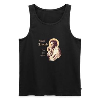Saint Joseph - Débardeur bio Premium Homme - noir - Devant - AI Model Male 178 light (178cm)
