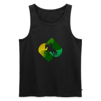 Dressage Horse Show Jumping Riding School - Men's Premium Organic Tank Top - black - Front - AI Model Male 178 light (178cm)