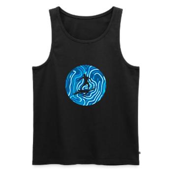 Surfer Surfboard Surfer Girl Wave Waves Beach - Men's Premium Organic Tank Top - black - Front - Michal (187cm)