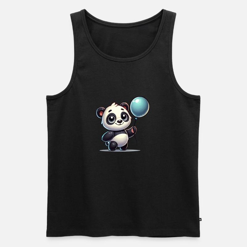 Panda Comic Balloon - Men's Premium Organic Tank Top - black