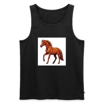Le cheval : un animal noble - Débardeur bio Premium Homme - noir - Devant - Michal (187cm)