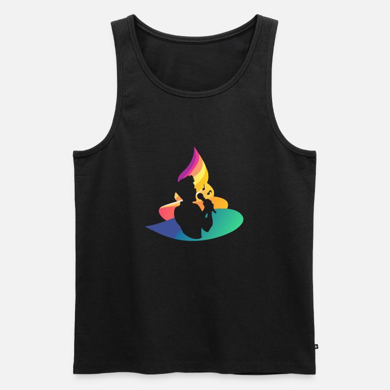 Singen Stimme - Männer Premium Bio Tank Top - Schwarz