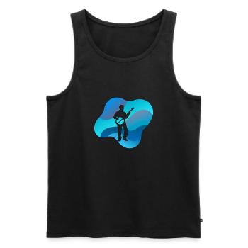 Banjo Folk Guitar - Men's Premium Organic Tank Top - black - Front - Michal (187cm)