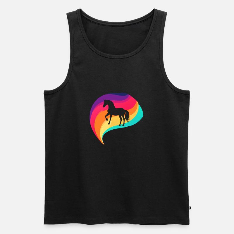 Pferde Pferd - Männer Premium Bio Tank Top - Schwarz