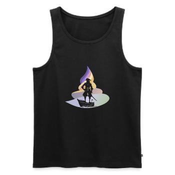 Pirate Flag Piracy Pirate Head - Men's Premium Organic Tank Top - black - Front - AI Model Male 178 light (178cm)