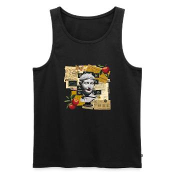 T-shirt Collage Classique Fragmenté - Débardeur bio Premium Homme - noir - Devant - AI Model Male 178 light (178cm)