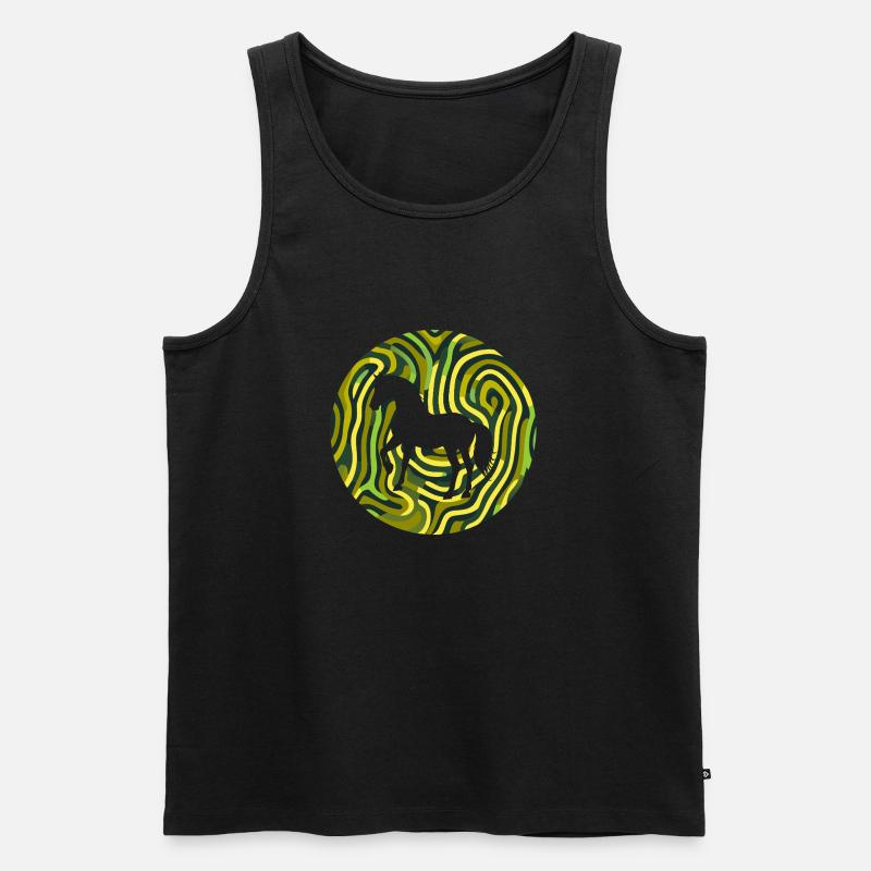 Pferde Pferdekopf - Männer Premium Bio Tank Top - Schwarz