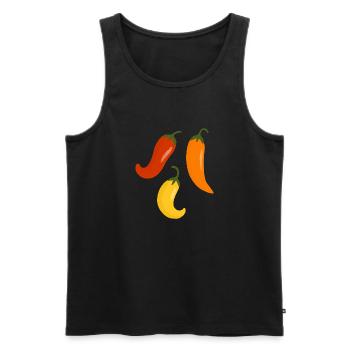 chili peppers - Men's Premium Organic Tank Top - black - Front - AI Model Male 178 light (178cm)
