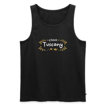 Ciao Tuscany - Men's Premium Organic Tank Top - black - Front - AI Model Male 178 light (178cm)