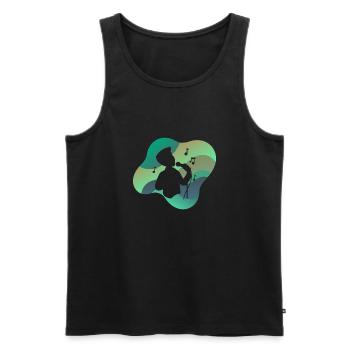 Singing Tenor - Men's Premium Organic Tank Top - black - Front - Michal (187cm)