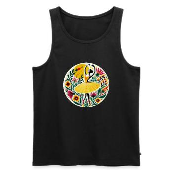 Gelbe Ballerina - Männer Premium Bio Tank Top - Schwarz - Vorne - AI Model Male 178 light (178cm)