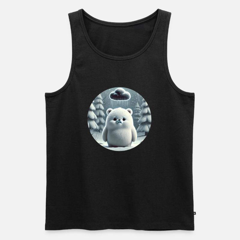 Eisbär im eisigen Regen - Männer Premium Bio Tank Top - Schwarz
