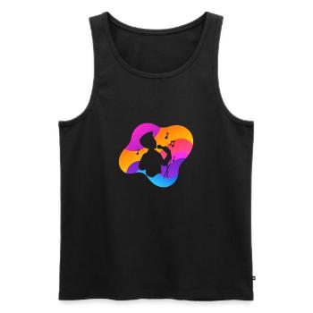 Stimme Chor Karaoke - Männer Premium Bio Tank Top - Schwarz - Vorne - Michal (187cm)