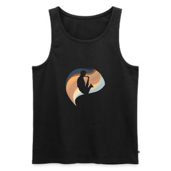 Jazz Blasinstrument Saxophon - Männer Premium Bio Tank Top - Schwarz - Vorne - Michal (187cm)