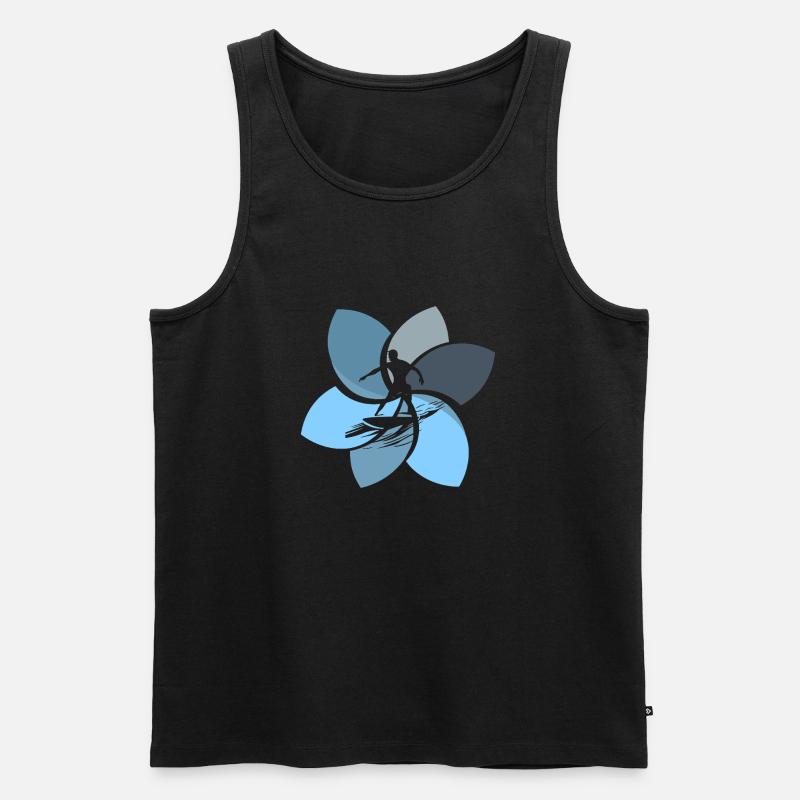 Surfer Hawaii Surfboard - Männer Premium Bio Tank Top - Schwarz