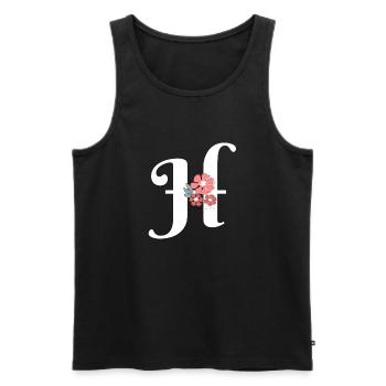 Buchstabe h Minimalistische Blumen - Männer Premium Bio Tank Top - Schwarz - Vorne - Michal (187cm)