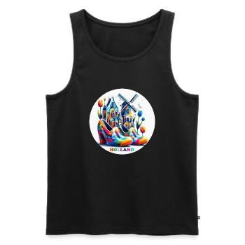 Netherlands Colorful LGBTQ - Men's Premium Organic Tank Top - black - Front - Michal (187cm)