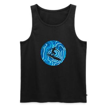 Surfer Surfergirl - Männer Premium Bio Tank Top - Schwarz - Vorne - Michal (187cm)