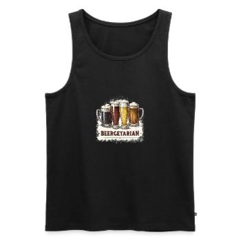 Le régime à la bière - Débardeur bio Premium Homme - noir - Devant - Michal (187cm)