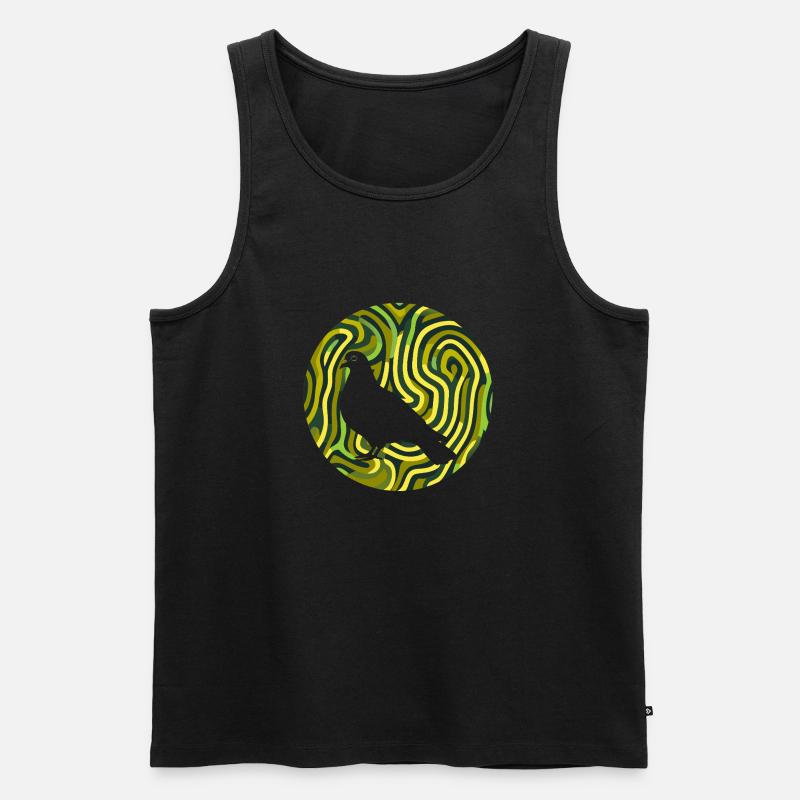 Tauben Friedenstaube - Männer Premium Bio Tank Top - Schwarz