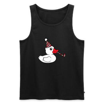 Canard Fête Serviette Chapeau Anniversaire Célébrer le Nouvel An - Débardeur bio Premium Homme - noir - Devant - Michal (187cm)