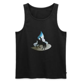 Pferde Hufeisen - Männer Premium Bio Tank Top - Schwarz - Vorne - Michal (187cm)