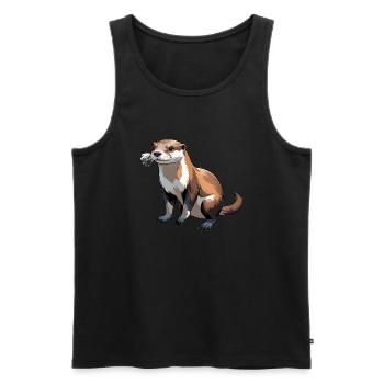 Otter - Cute Animal Sticker - Männer Premium Bio Tank Top - Schwarz - Vorne - AI Model Male 178 light (178cm)