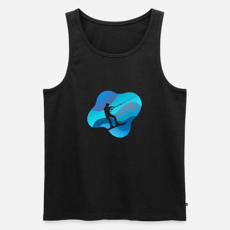 Wakeboard Surfen - Männer Premium Bio Tank Top - Schwarz