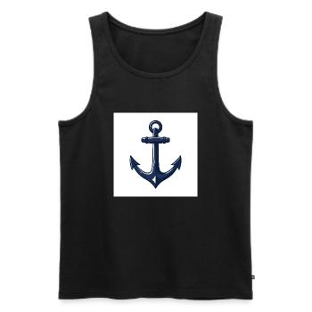 Anker setzen, Leinen los – Abenteuer auf hoher See - Männer Premium Bio Tank Top - Schwarz - Vorne - AI Model Male 178 light (178cm)