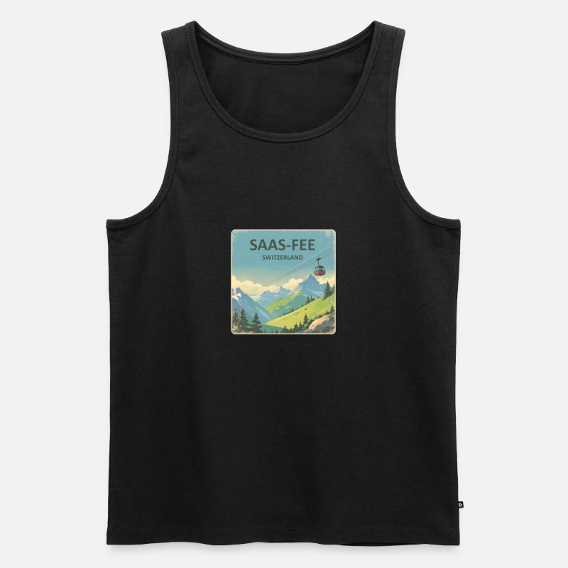 saas-fee - Männer Premium Bio Tank Top - Schwarz