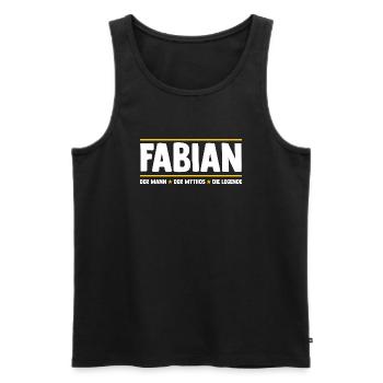 Fabian - Men's Premium Organic Tank Top - black - Front - AI Model Male 178 light (178cm)