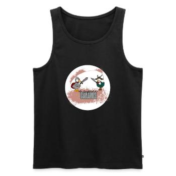 Duck Conflict - Men's Premium Organic Tank Top - black - Front - AI Model Male 178 light (178cm)