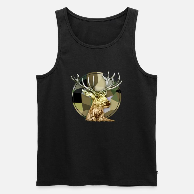 Hirsch - Männer Premium Bio Tank Top - Schwarz
