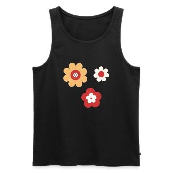 Klassische Retro Blumen - Männer Premium Bio Tank Top - Schwarz - Vorne - AI Model Male 178 light (178cm)