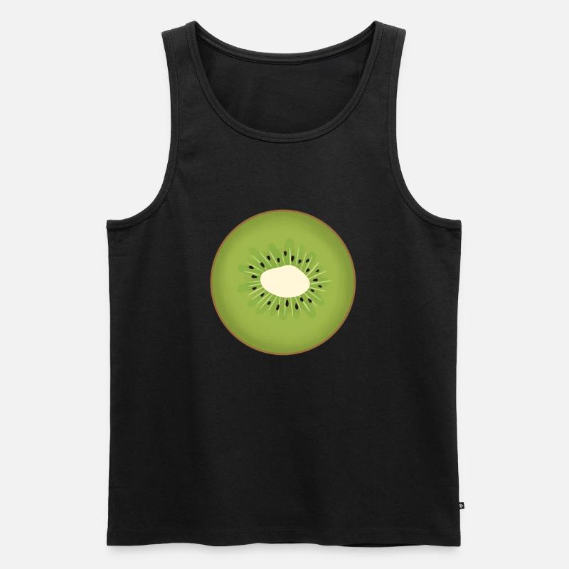 Kiwi-Schnitte - Männer Premium Bio Tank Top - Schwarz