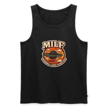 Momma I Love Floating (Onewheel Retro Stick - Men's Premium Organic Tank Top - black - Front - AI Model Male 178 light (178cm)