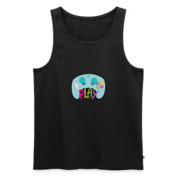 Play game controller - Men's Premium Organic Tank Top - black - Front - AI Model Male 178 light (178cm)