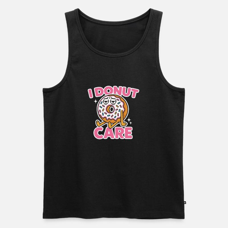 I donut care - Männer Premium Bio Tank Top - Schwarz