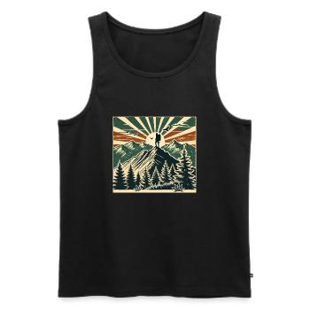 Wandern - Männer Premium Bio Tank Top - Schwarz - Vorne - Michal (187cm)
