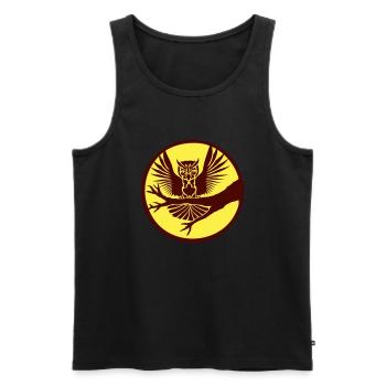 Owl Tree Branch Eagle Owl Moon Night Full Moon Round Forest - Men's Premium Organic Tank Top - black - Front - Michal (187cm)