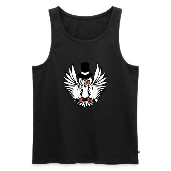 Sir Owl Top Hat Monocle Glasses Rich Mr. - Men's Premium Organic Tank Top - black - Front - Michal (187cm)