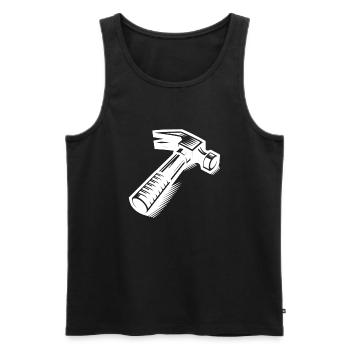 Comic Tattoo Hammer für Werkzeugfans - Männer Premium Bio Tank Top - Schwarz - Vorne - Michal (187cm)