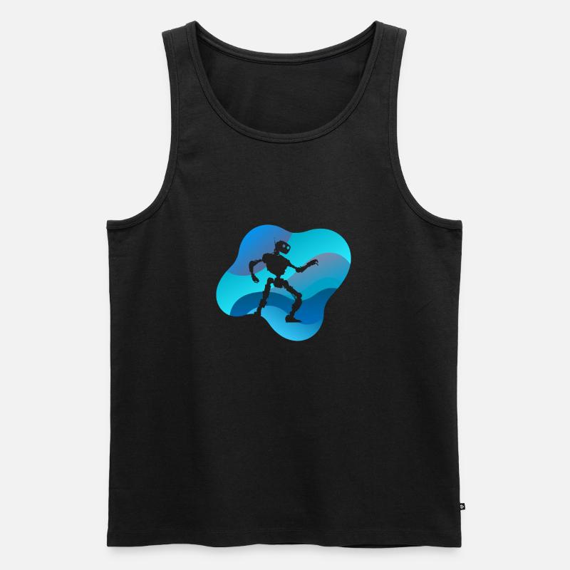 Cyborg Roboter - Männer Premium Bio Tank Top - Schwarz