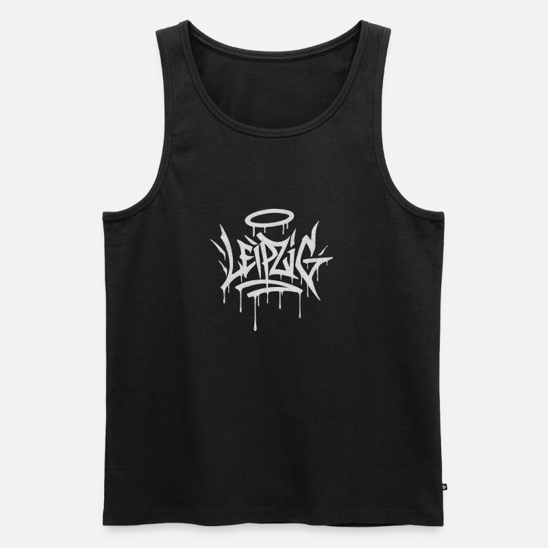 Leipzig Graffiti - Männer Premium Bio Tank Top - Schwarz