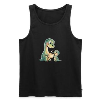 Dinosaurs with Baby Dinosaurs - Men's Premium Organic Tank Top - black - Front - Michal (187cm)