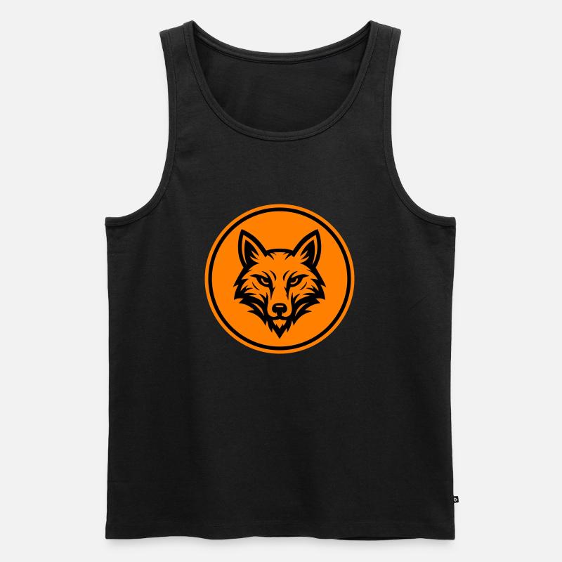 Fuchs Kopf Icon - Männer Premium Bio Tank Top - Schwarz
